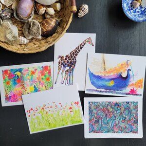 Dream Watercolors - Set of Five Blank Greeting Cards